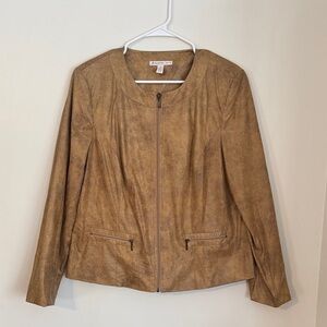 Jones New York Tan Textured Jacket size 14P